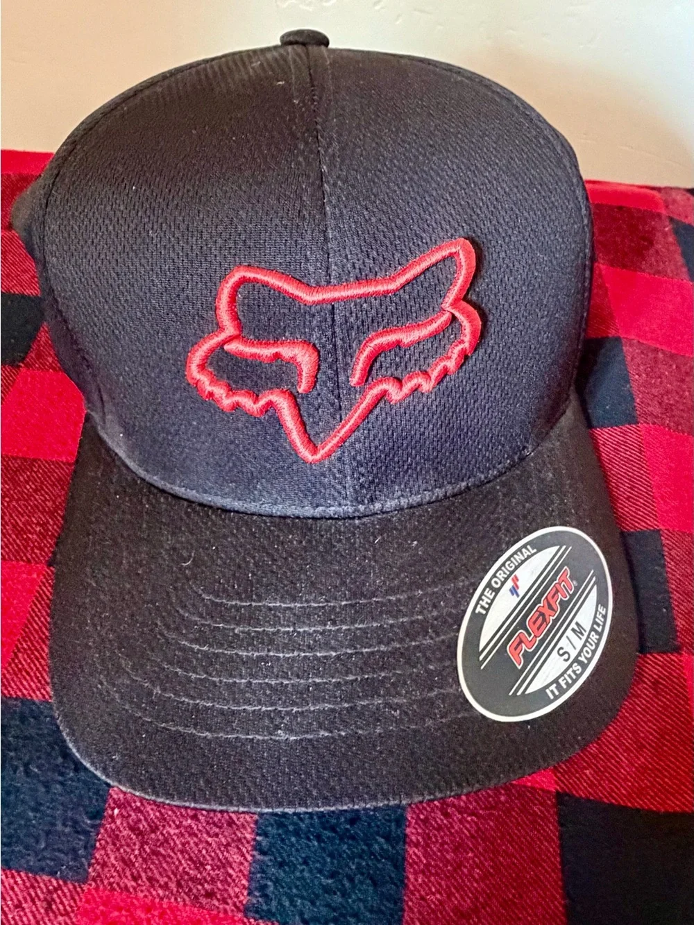 Fox Black Hat with Orange Embroidered Fox Logo